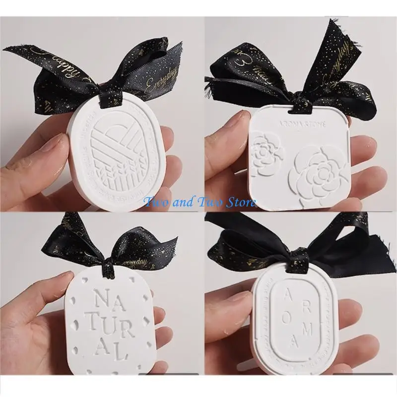 HX6F Gypsum Hanging Plate Silicone Mold with Hole, Epoxy Resin Molds for DIY Jewelry