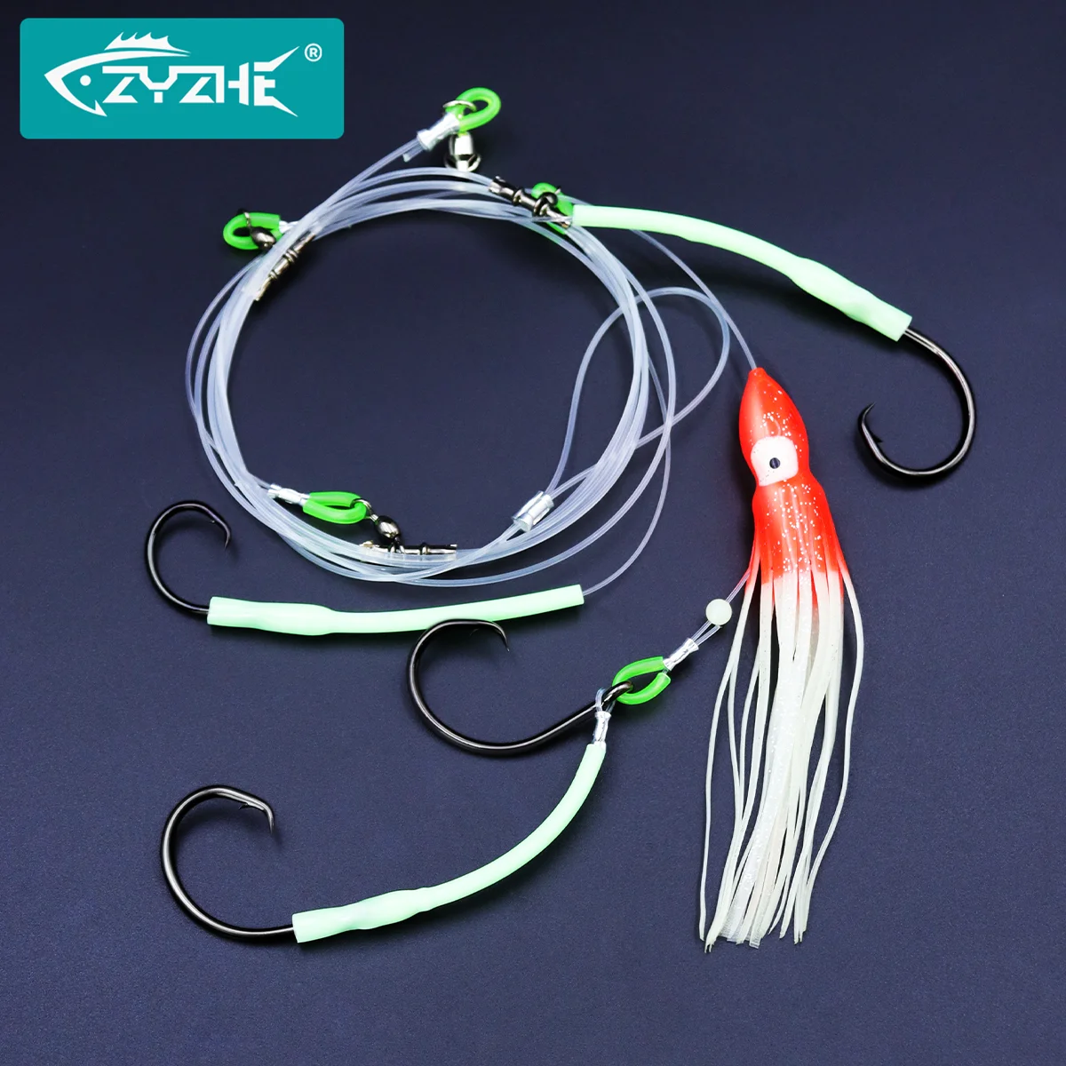 

ZYZ Deep Sea Rigs with 4 High-strength Circle Hooks Saltwater Fishing Bait Rigs For Tuna Dolphin Marlin Snapper