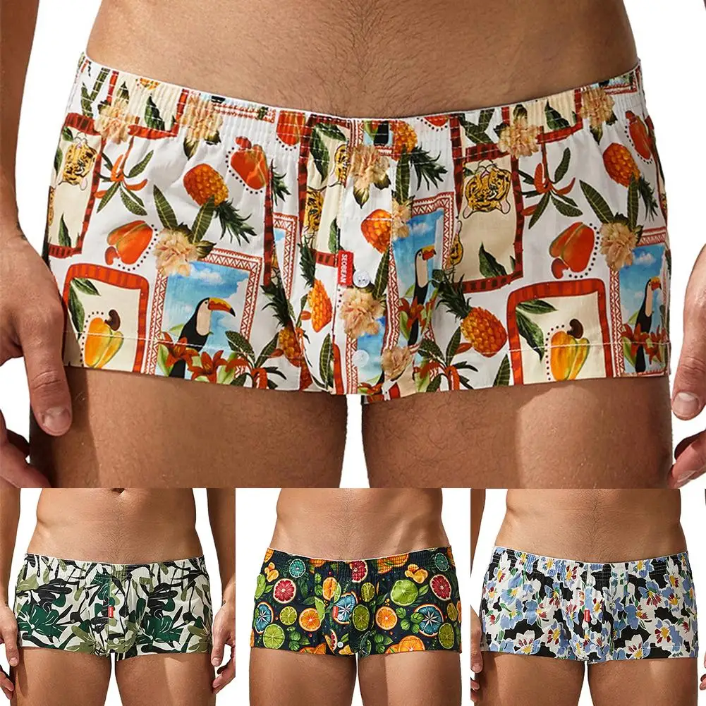 Loose Fit Underwear Breathable Boxers For Nightwear Flowers Comfortable Sweat Absorption Boxers New Condition Item