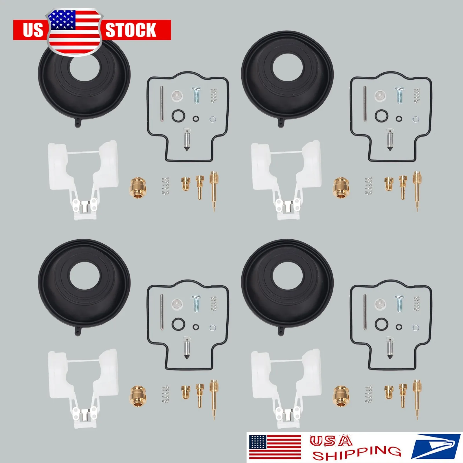 4x  For Kawasaki Ninja ZX-9R ZX900 1994-2003 Carburetor Repair Kit w/ Diaphragm