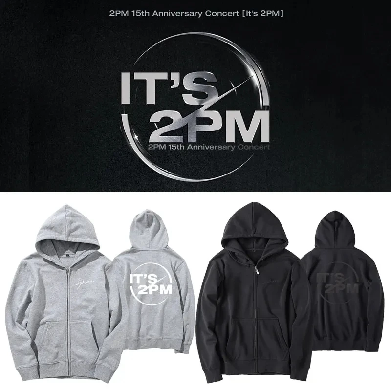 Kpop 2PM 15th Men/Women ZIP Hoodie Design Aid Clothing Same Sweatshirt Unisex Streetwear Jacket Sweatshirt Top