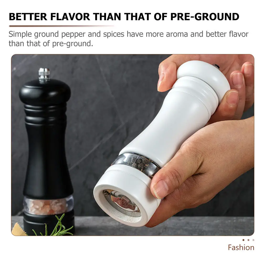 Manual Wooden Pepper Grinder with Transparent Window Refillable Spice Mill for Salt Cumin Kitchen Gadget