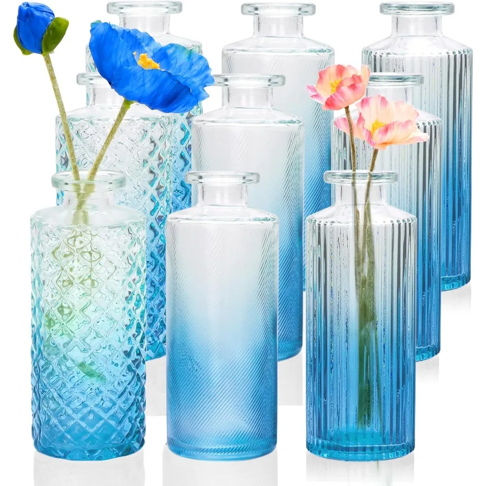 

Glass vase set (18 pieces), vintage glass vases, black vases