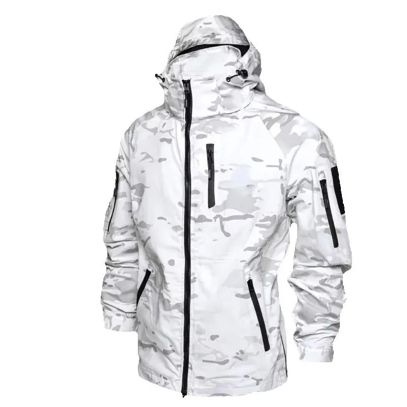 

TRNBAC Polyester Cotton MCAP Snow Camouflage White Coat Outdoor Commuting Spring And Autumn Men And Women Tactical Top