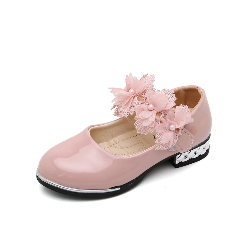 2022 New Kids Shoes Girls Shoes Spring Autumn Princess Leather shoes Wedding Party Shoes for Girl Red pink White 3 4 5-14T