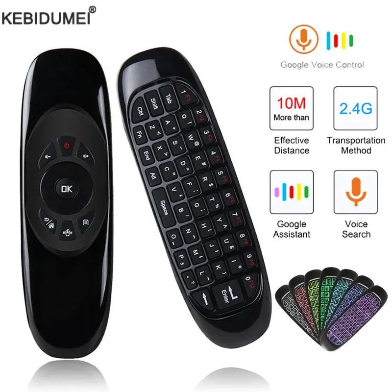 C120 Backlight Air Mouse 2.4G RF Wireless Mini Keyboard Smart Gyroscope Keyboard Remote Control For Android Smart TV Box