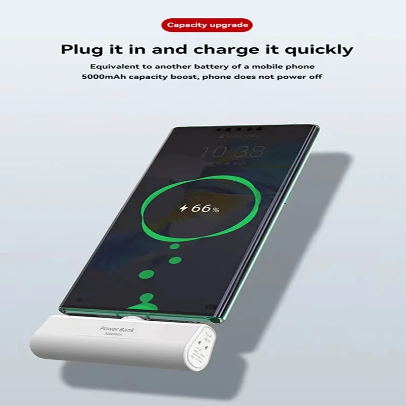 5000mah Small Size Phone Powerbank Portable Phone Charger for IPhone Type-C Fast Charging LED Display Power Bank