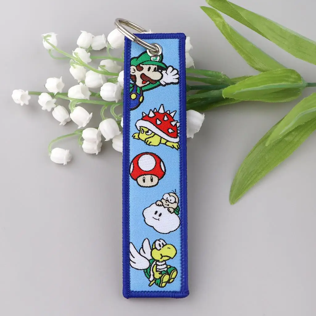 Mario Cute Key Tags Keychain for Car Motorcycles Anime Cartoon Keyring Men Women Holder Fashion Jewelry Accessories Gifts