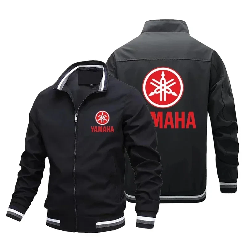 

2025 Men's Yamaha Logo Printed Custom Biker Jacket Fashion Motorcycle Bomber Coat Men's Clothing