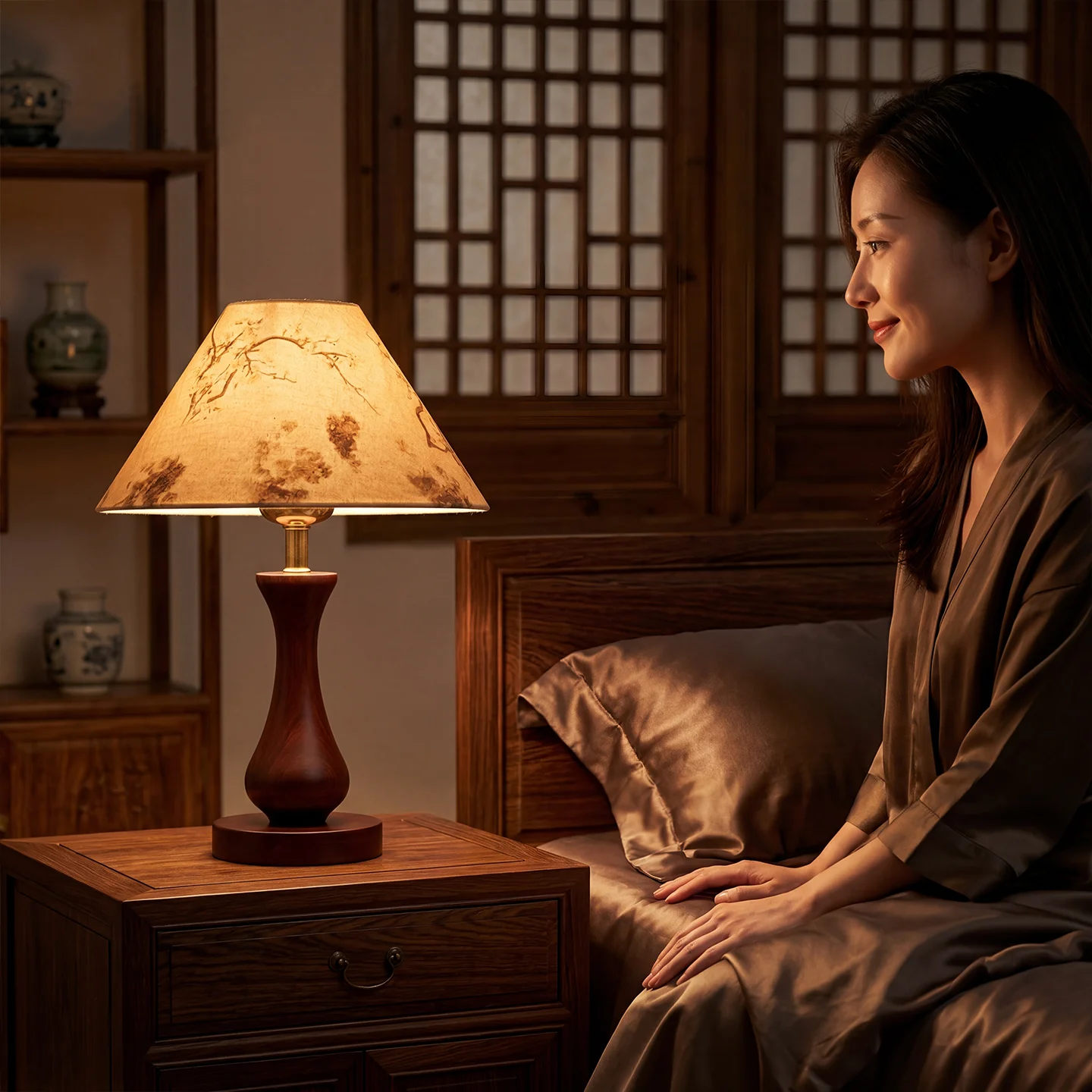 Retro Solid Wood Bedroom Beside Lamps Study Reading Light Fixture Living Room Decor Led Illumination Dining Table Lighting CE