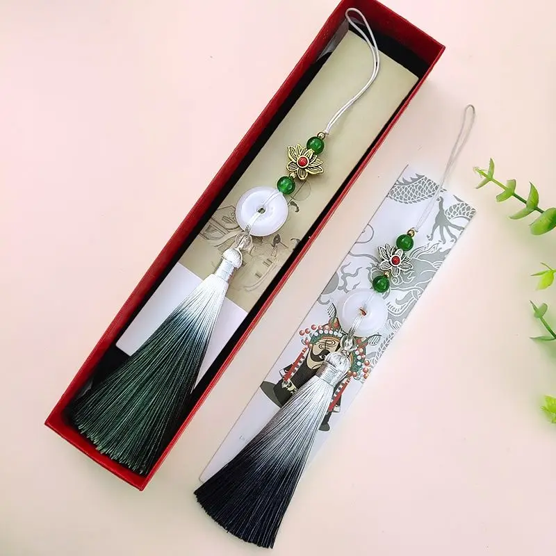 Fan Pendant Jade Piece Exquisite Tassel Pendant High-end Jade Jade Bead Tassel Accessories Cheongsam with Pressed Collar