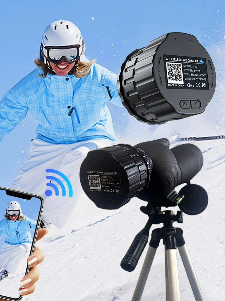 

4 Million Pixel HD WiFi Telescope Eyepiece Camera for 25mm-50mm Optical Telescope and Microscope Portable Spotting Scope Camera