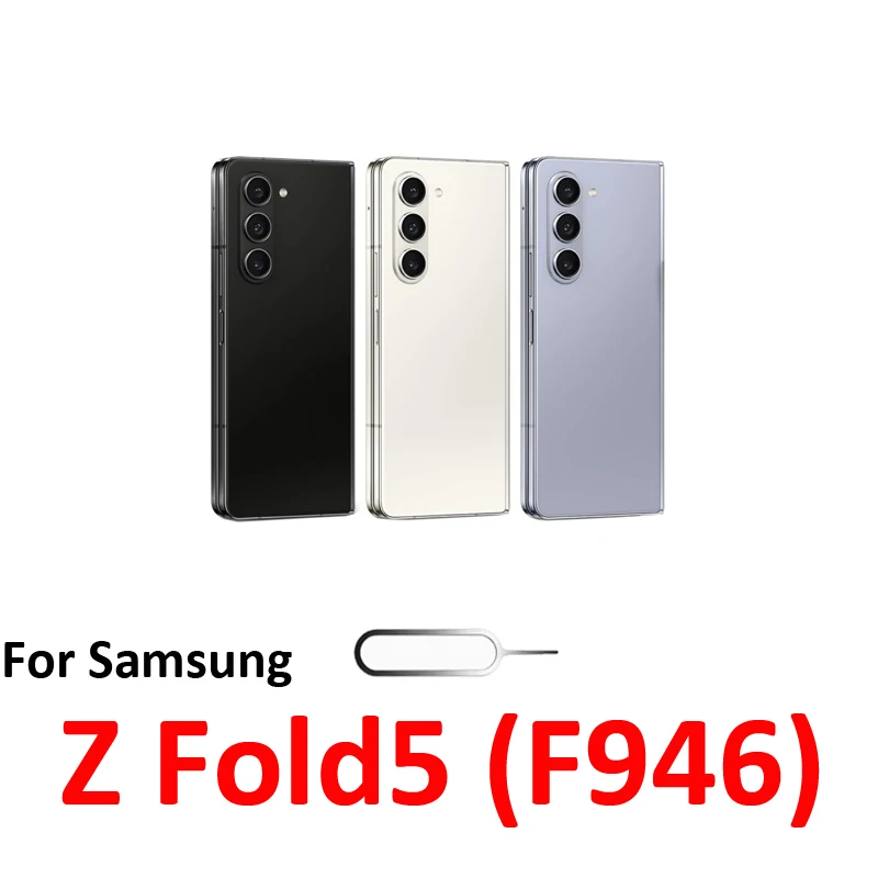 For Samsung Galaxy Z Fold 5 Fold5 F946 Phone New Housing Chip SIM Card Tray Slot Holder Pocket Parts Single Dual SIM Black