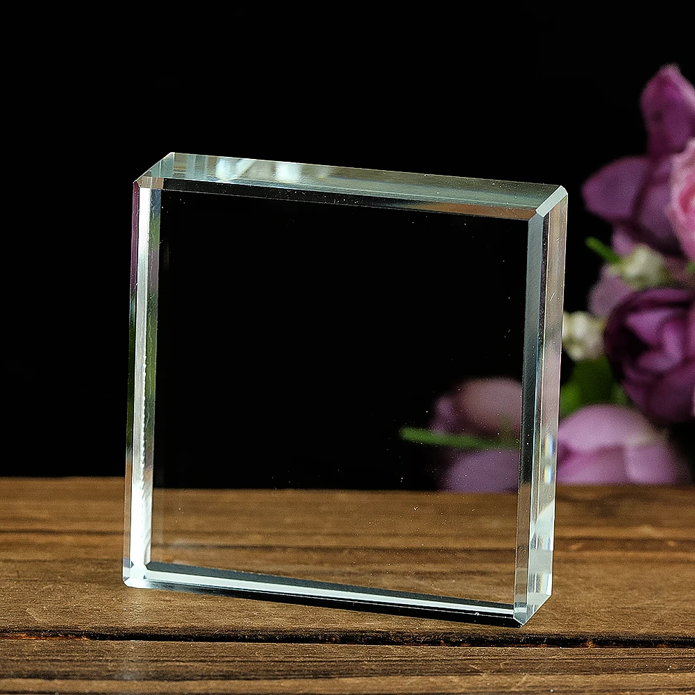 5cm Transparent Crystal Cube Display Stand Base Creative Photo Glass Ornament Jewelry Cosmetic Base Nail Art Tinting Mat Board