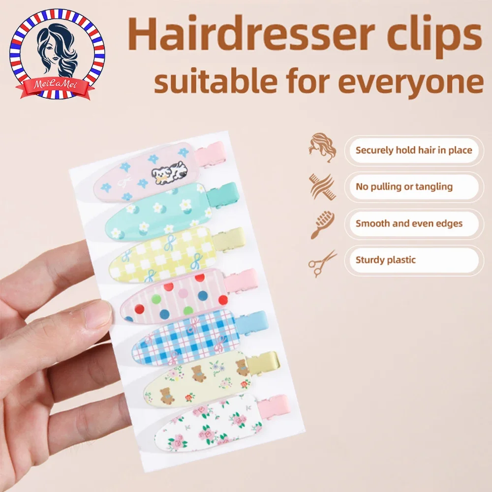 

4pcs/set No Bend Seamless Hair Clips Cartoon Pattern Printing Makeup Washing Face Accessories Women Girls Styling Hairpins