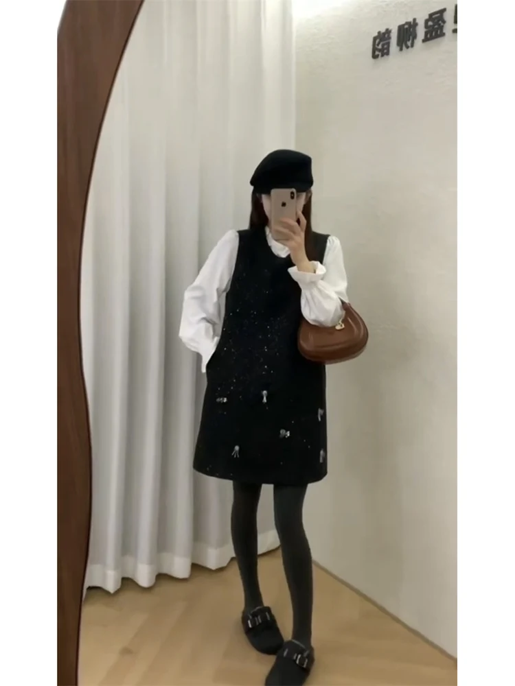 طقم نسائي طويل مكون من قطعتين من Faionable Sweet Sle طويل Sve مستدير Ne Ele Classy Spring Awakening ملابس داخلية Dr