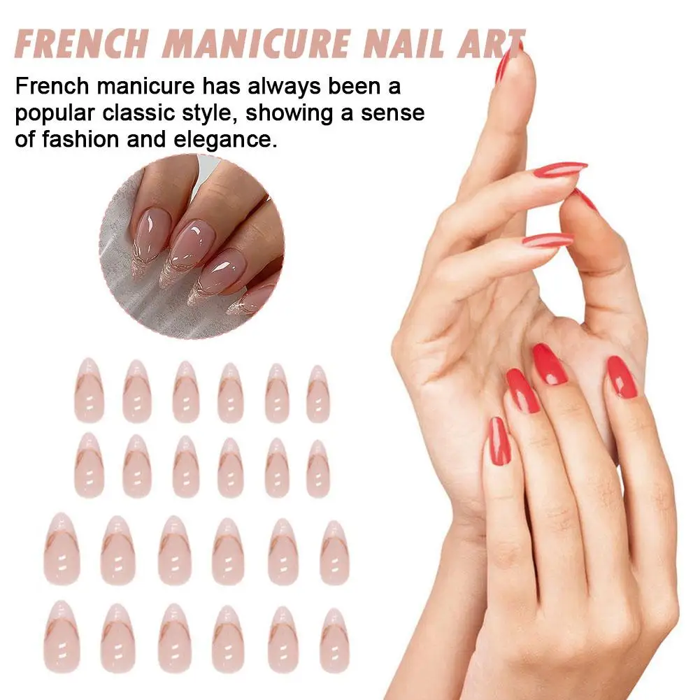 French Manicure Nail Art Irregular Pearl Gold Border Fashion Shining Art Stickers Nails Manicure Artificial Fake C8H8