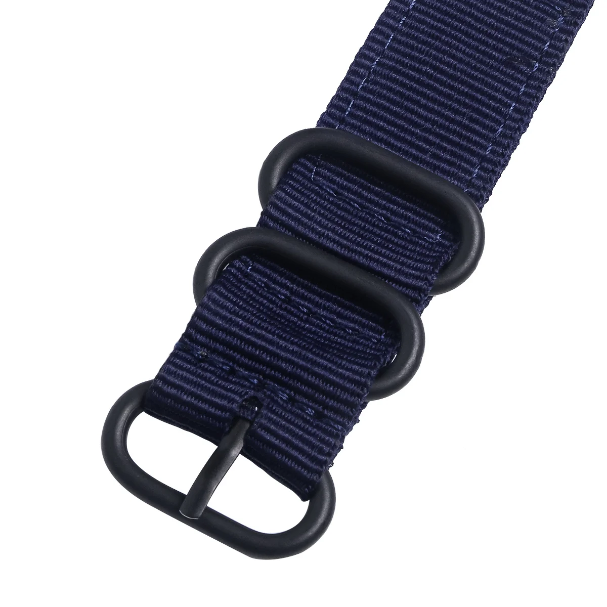 

Durable Mechanical Braided Nylon Watch Strap 18mm Navy Blue Black Buckle Breathable Sports Fitness Swimming Climbing Replacement
