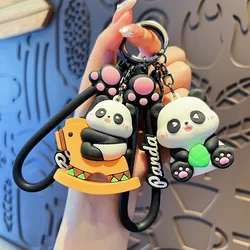 New Cartoon Trojan Horse Giant Panda Key Car Keychain Exquisite Doll Pendant Bag Pendant Accessories Cute Keychain