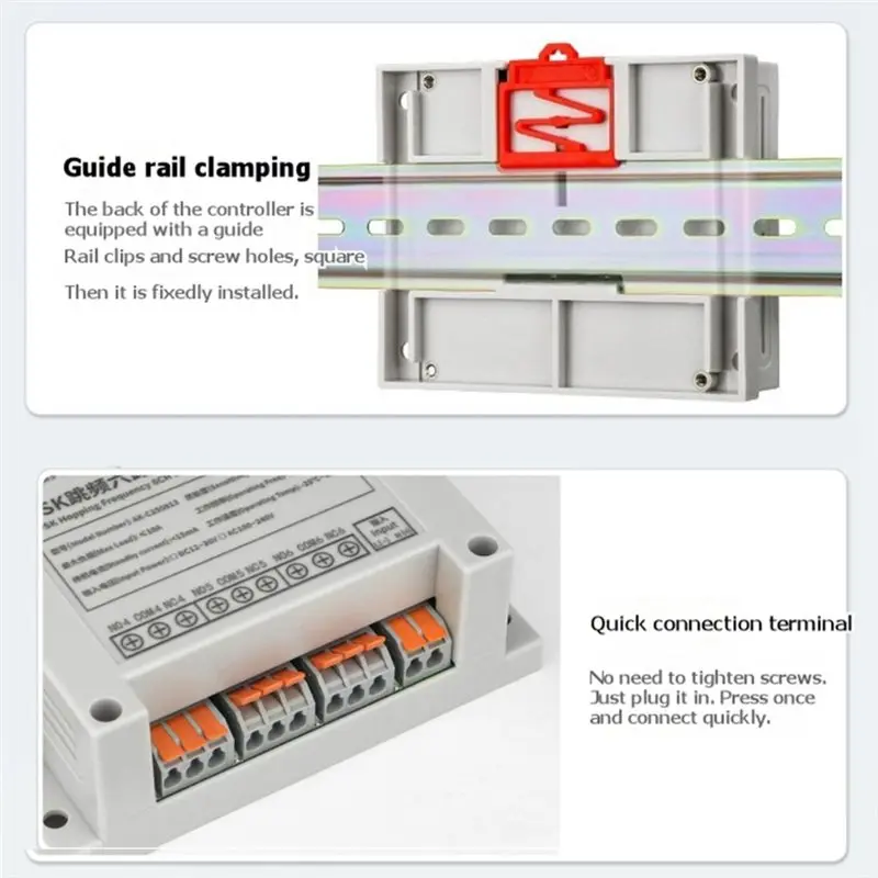 ABKN FSK 6CH Wireless Remote Control Switch 433MHz, DC12V-36V for Distribution Box PLC Programmer Elevator System