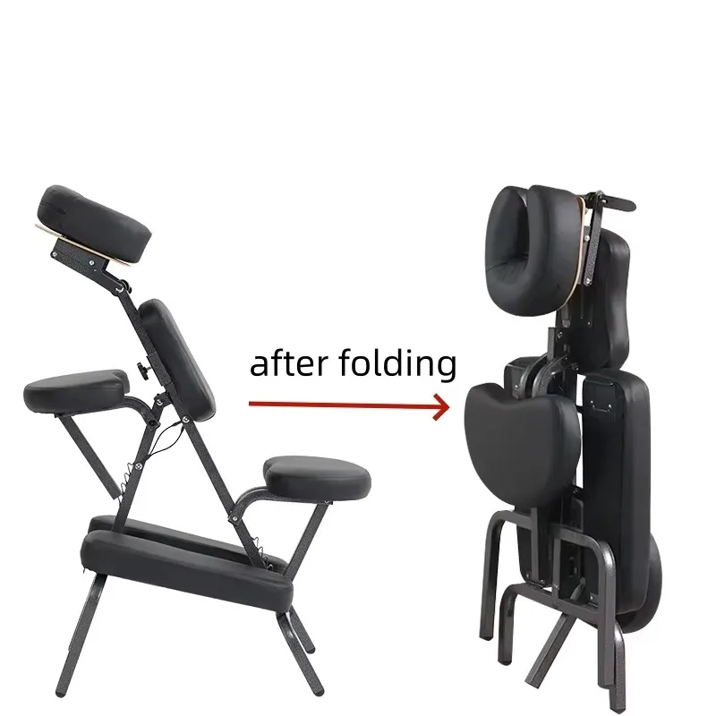 Metal Folding Massage Chair  Lightweight Portable Therapy Chair for Spa, Tattoo & Facial Treatments