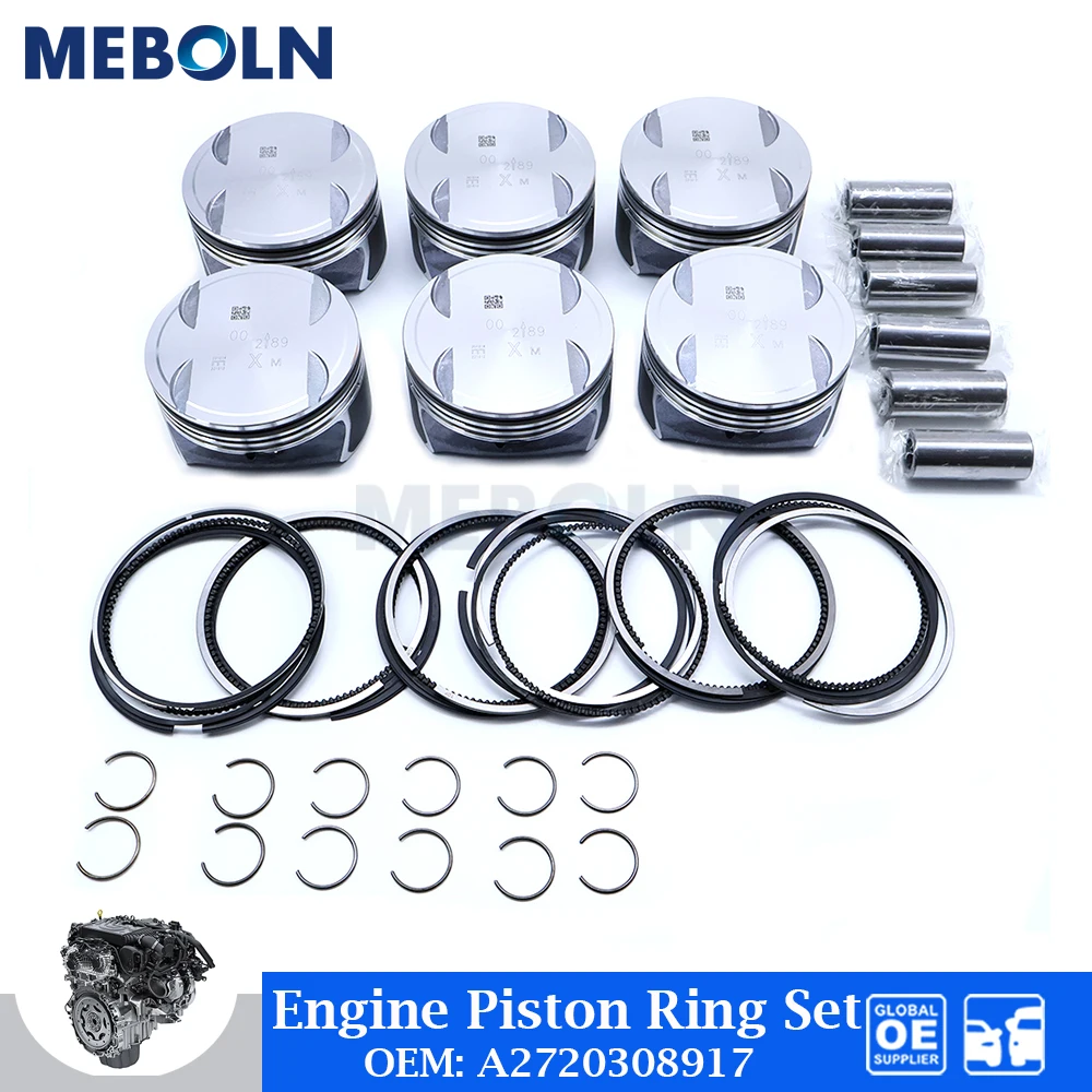 STD 6 Pcs Engine Piston & Piston Ring Set For Mercedes-Benz M272 3.5L W203 W204 CL203 S203 S204 Car Accessories OE A2720308917