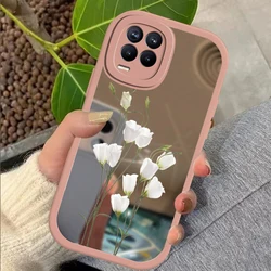 For OPPO Realme 8 Pro 8i Camera Protection Flower Pattern Cover For Realme 10 Pro Plus 5 5i 6 6i 7 7i Mirror Makeup Bumper