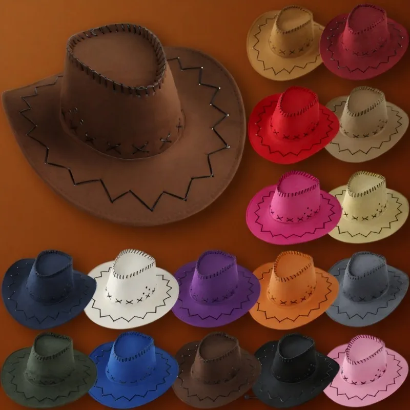New Kids Western Cowboy Hat Curved Brim Outdoor Toddler Sun Hat Children Birthday Gifts Vacation Cap Party Cosplay Hat