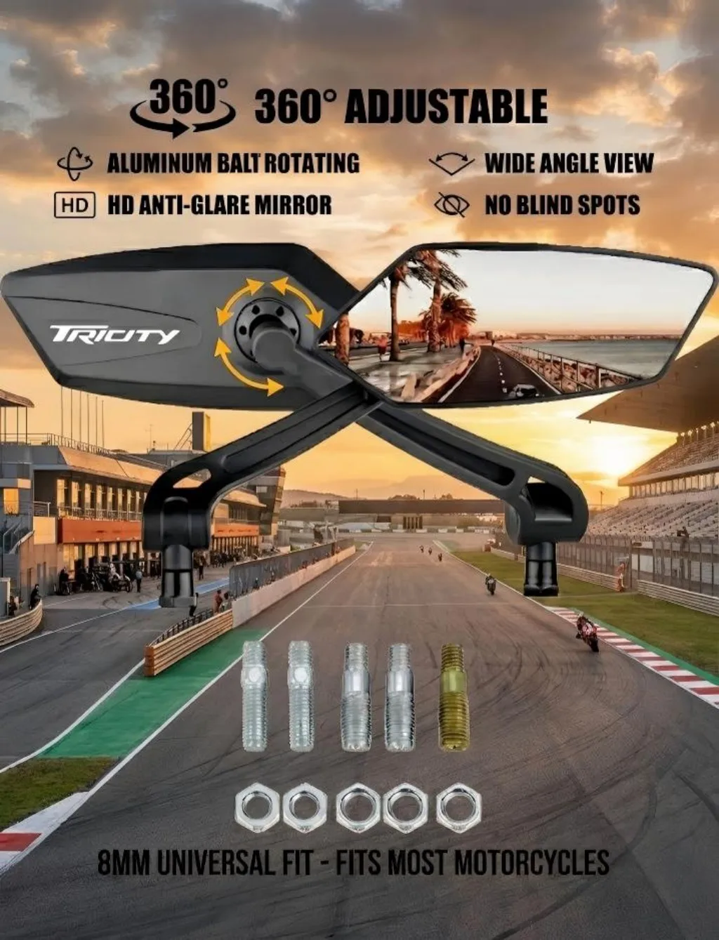 

Зеркало для мотоцикла YAMAHA TRICITY 125 155 TRICITY 125 TRICITY155 2019 2020 2021, регулируемое зеркало заднего вида, простая установка