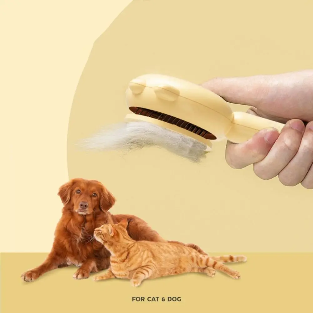 Practical Self Cleaning Dog Hair Brush Portable Multicolour Hair Remover Brush Cute Cat Massage Comb Cat