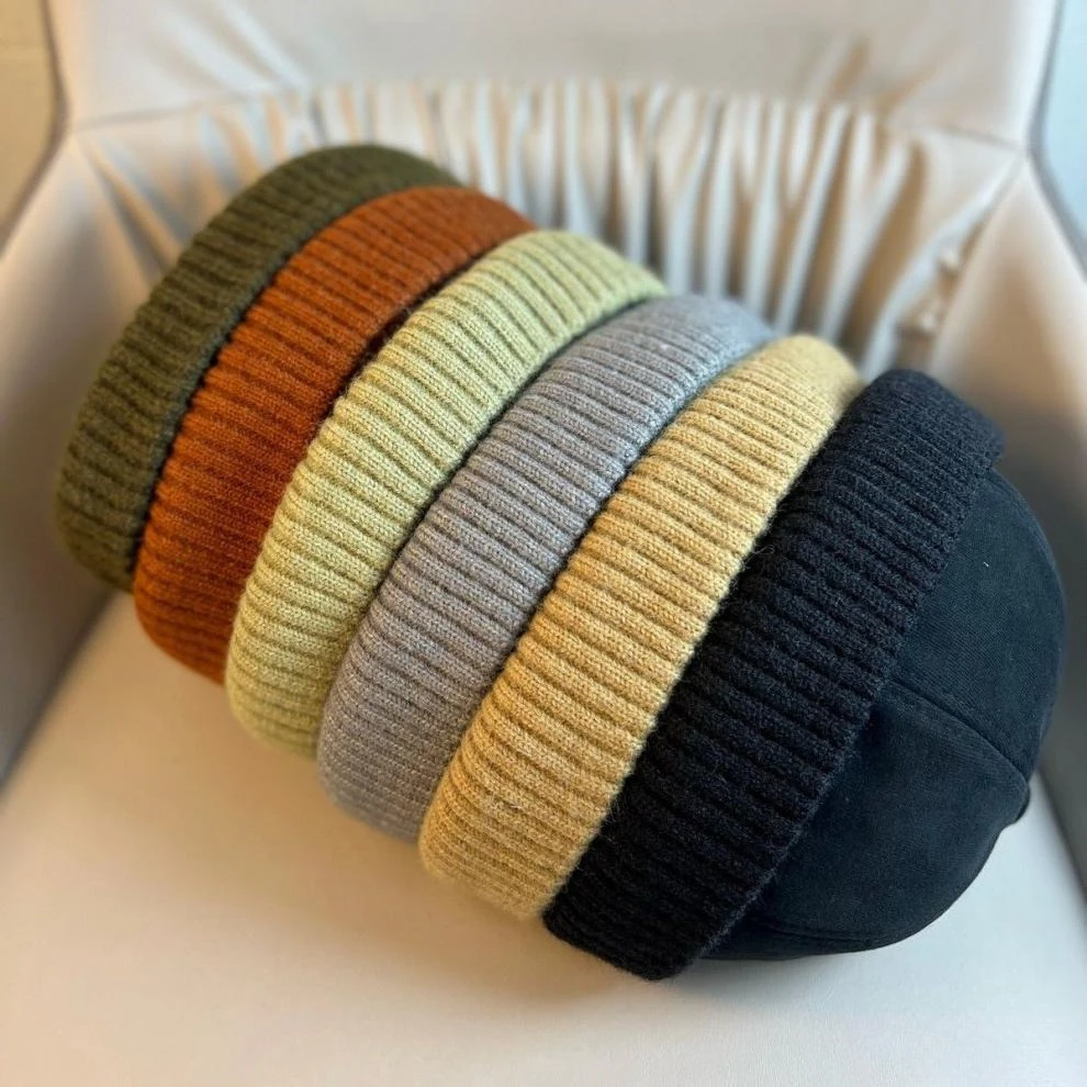 Herbst- und Wintermütze aus Melonenfell, modischer randloser Matrosenhut, lässiger modischer Straßenhut für Herren und Damen – Detail 11