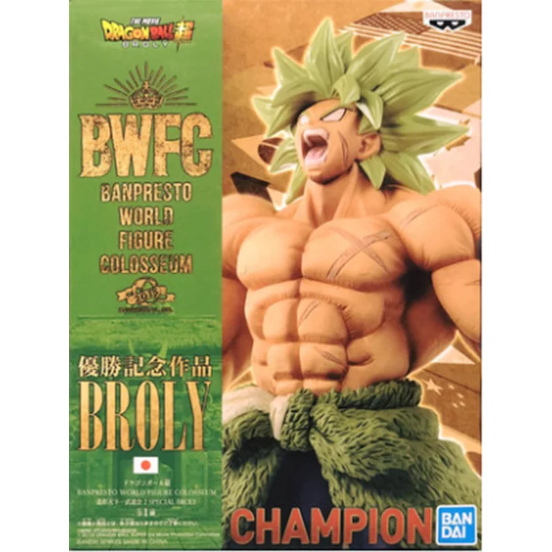 Bandai Genuine Dragon Ball Anime Figure Broli BWFC Action Figure Dolls Toys for Boys Girls Kids Christmas Gift Collectible Model