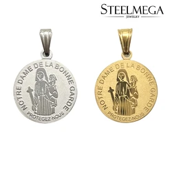 STEELMEGA Stainless Steel Medal of Our Lady of Good Counsel Good Guard