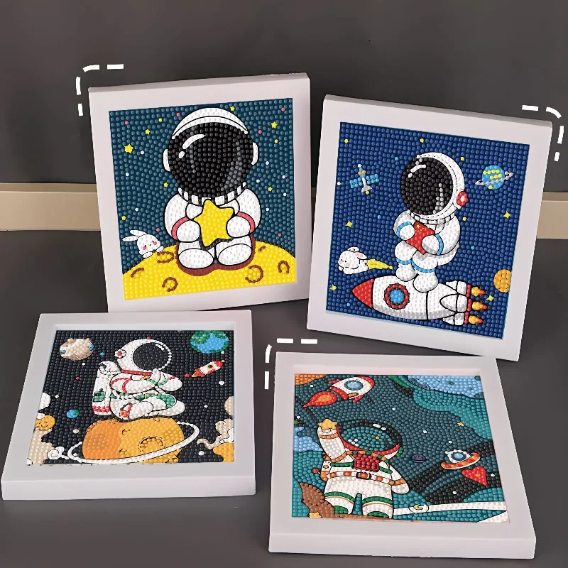 

Crystal Diamond Sticker 5d Handmade Diy Astronaut Planet Rocket Children's Interior Decoration Painting Birthday Gift