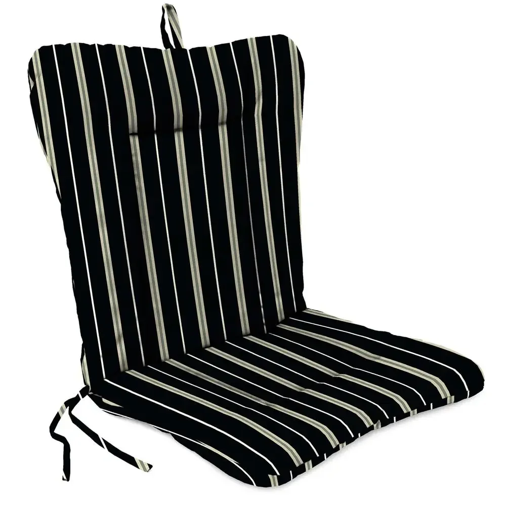 

Black Stripe Outdoor Chair Cushion 38" x 21" Rectangular Iron Seat Pad