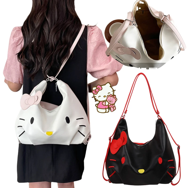 

Sanrio Hello Kitty большая сумка с героями мультфильмов, сумка на плечо, рюкзак, модная большая вместительная сумка для хранения, портативные сумки для девочек в стиле аниме