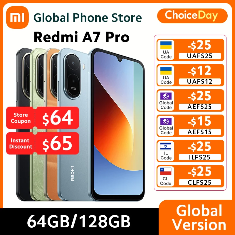 Global Version Xiaomi Redmi A7 Pro Smartphone ROM 6000mAh 15W Charging Octa-core UNISOC T7250 13MP Camera 120Hz 6.9" LCD Display