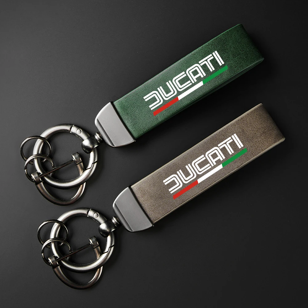 For Ducati High-Grade leather Motorcycle Keychain Holder Keyring Hypermotard 950 939 821 796 SP 1100 Accessories