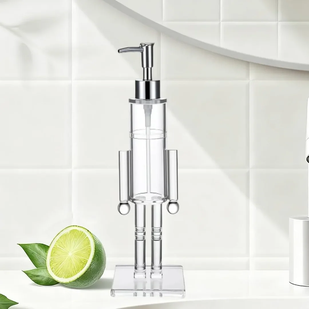 

Nutcracker soap dispenser refillable Christmas shampoo and hand sanitizer pump bottle, bathroom, office, home holiday decoration