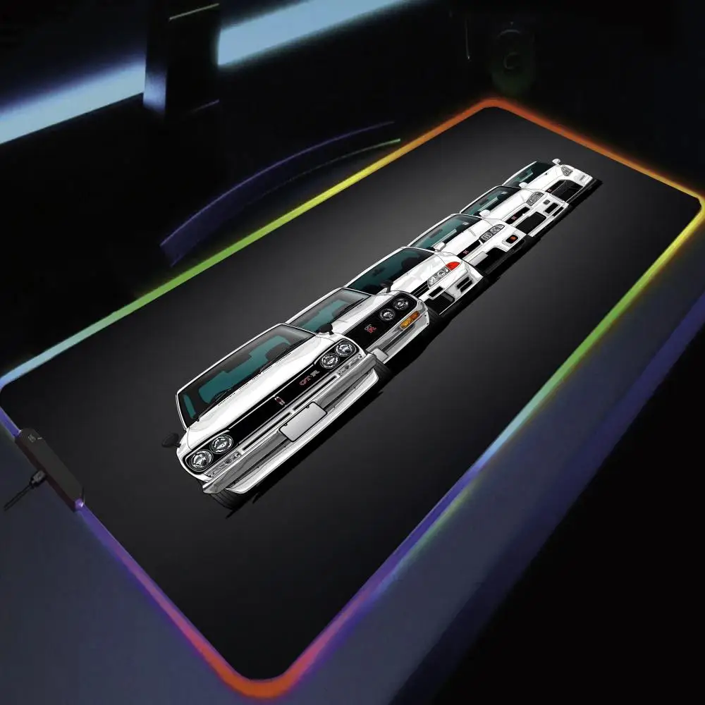 

Large RGB Gaming Mouse Pad Car Design Mousepads LED Light Locked Edges Game Accessories Table Pads PC Keyboard Mats XXL 90x40cm