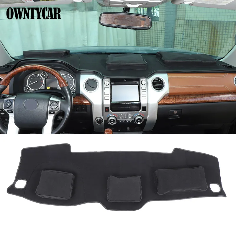 

For Toyota Tundra 2007-2025 Car Dashboard Sunscreen Pad with Zipper Storage Bag Interior Car Accessories
