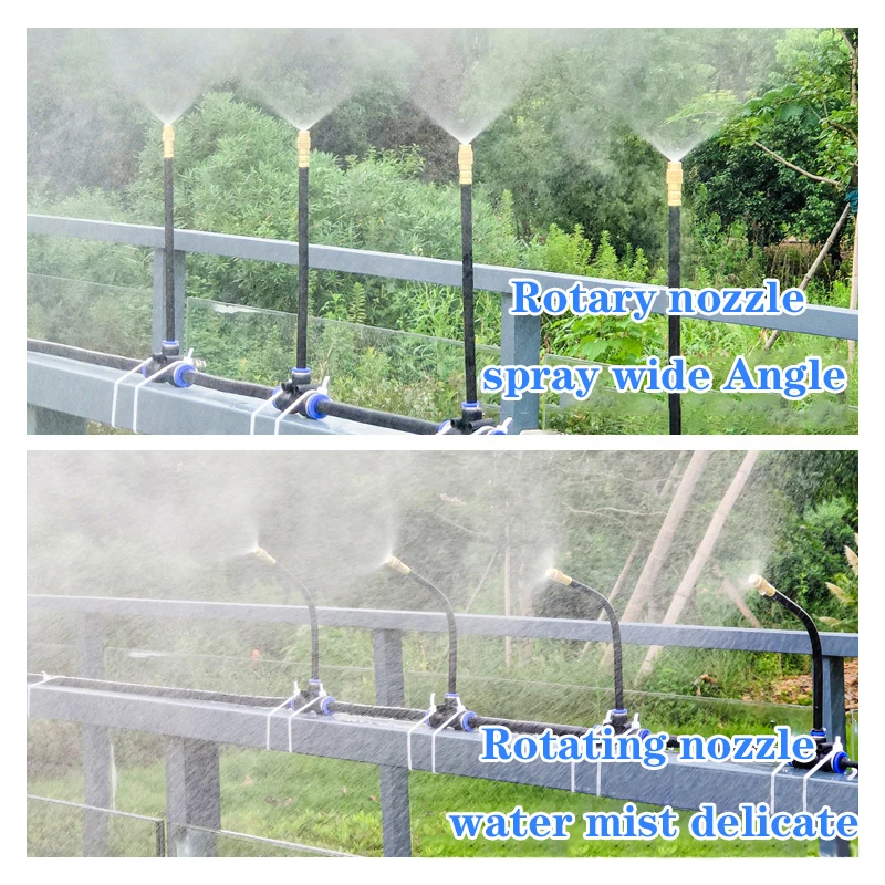 5-20M Universal Automatic Irrigation Sprinkler Kit Rotating Copper Nozzle Garden Balcony Atomization Sprinkler Watering Kits