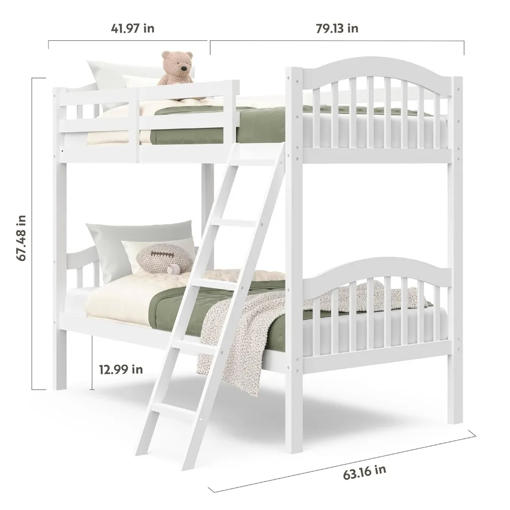 Long Horn Twin-Over-Twin Bunk Bed, Converts to 2 individual twin beds