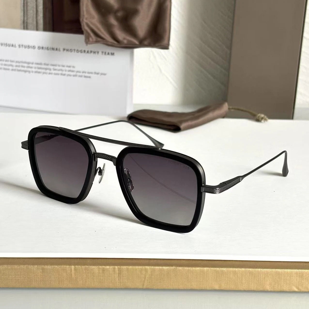 ADITA FLIGHT 006 Designer zonnebril van topkwaliteit voor heren Titanium stijl modeontwerp luxe zonnebril voor dames met doos
