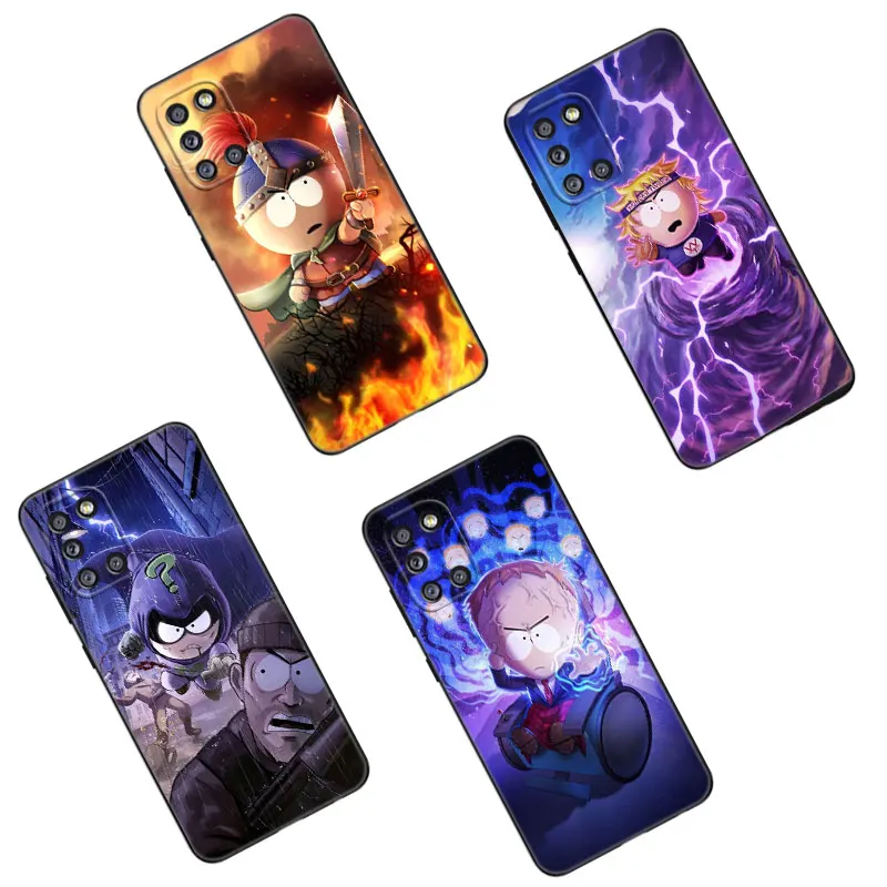 Cartoon South Park Black Silicone Phone Case For Samsung Galaxy A01 A03 Core A04 E A02 A05 A10 A20 A21 A30 A50 S A6 A8 + A7 2018