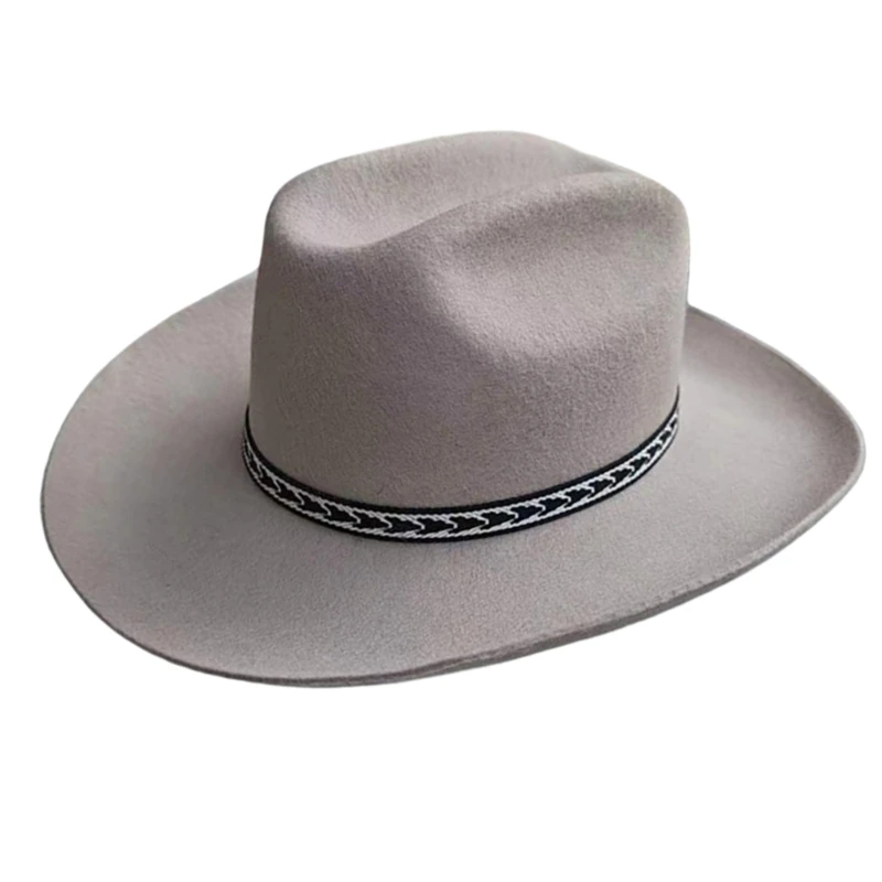 Cowboy Hat Fedoras Western Short-Brimmed Hat for Women Man Casual Wear Western Fedoras Man Women Unisex Wear