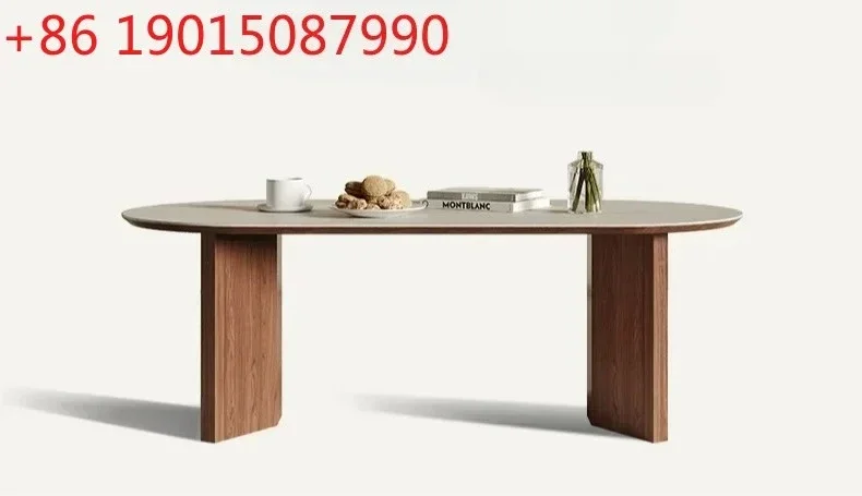 

Кофейный столик N Nordic Cream Wind Rock Slab, домашний, простой, овальный, из каменной плиты, в стиле «пещерный камень»