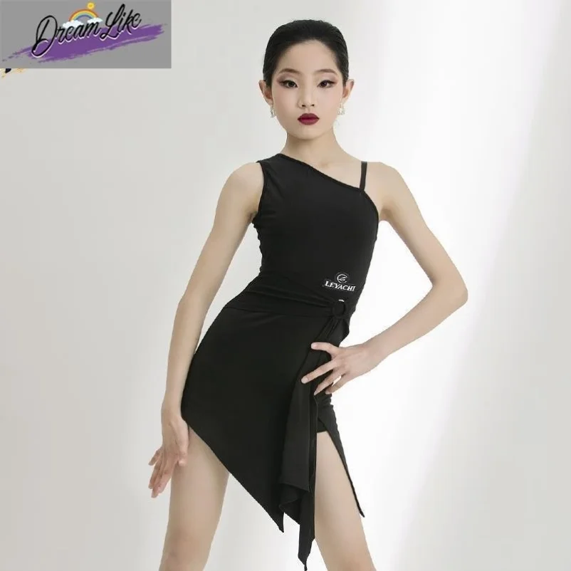 

Костюм для латиноамериканских танцев 2026: Новинка, летний боди без бретелек для девочек, для выступлений и тренировок, детская одежда для выступлений