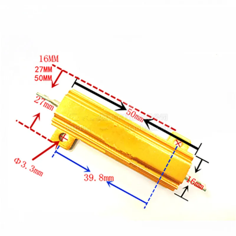 RX24 50W Aluminium Power Metal Shell Fall Draht Widerstand 0,01 R ~ 100K 1 6 8 10 20 200 500 1K 10K ohm widerstand