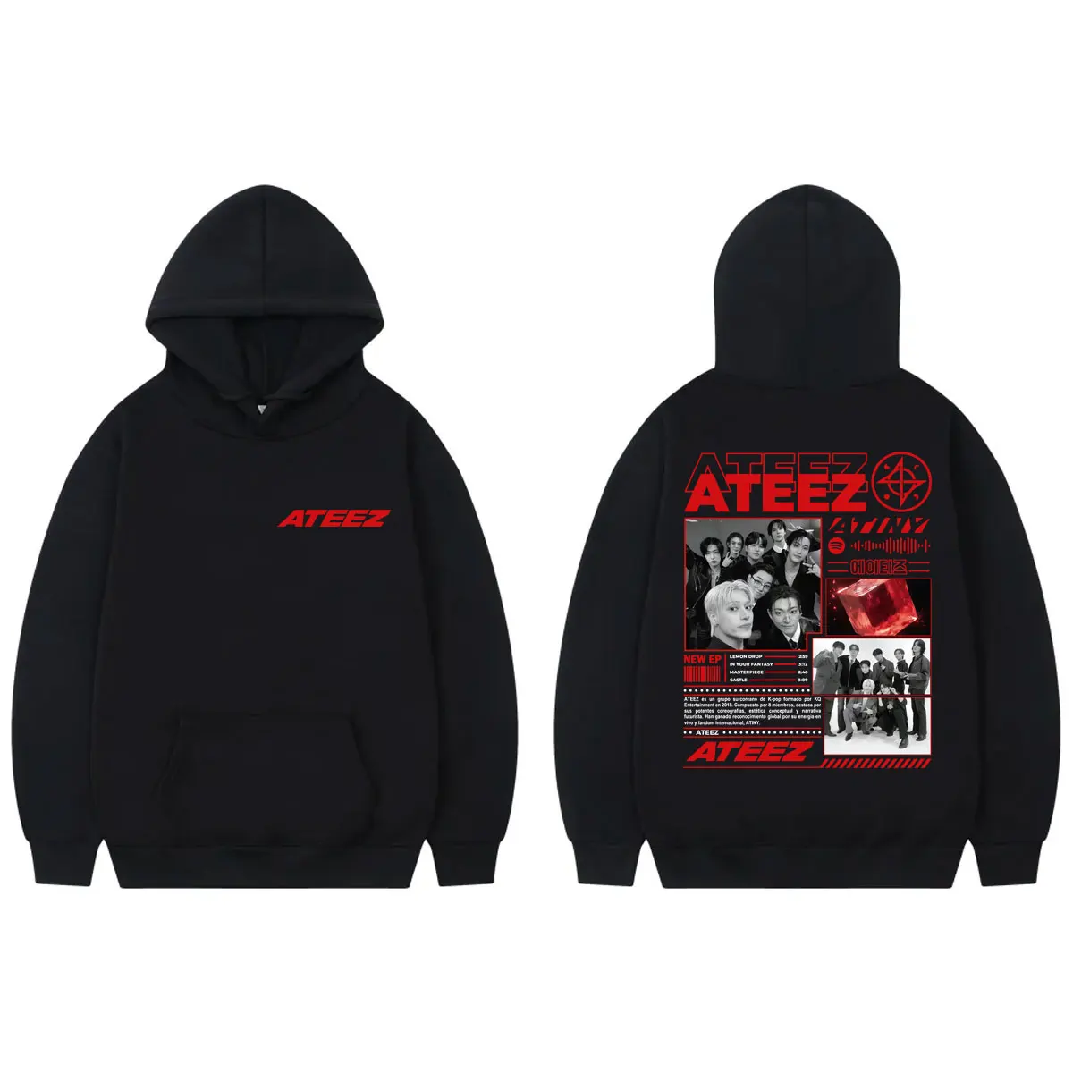

ATEEZ Korean Boy Band Graphic Hoodie Men Women Clothing Fashion Pop Music Pullovers High Quality Fleece Long Sleeve Sweatshirts